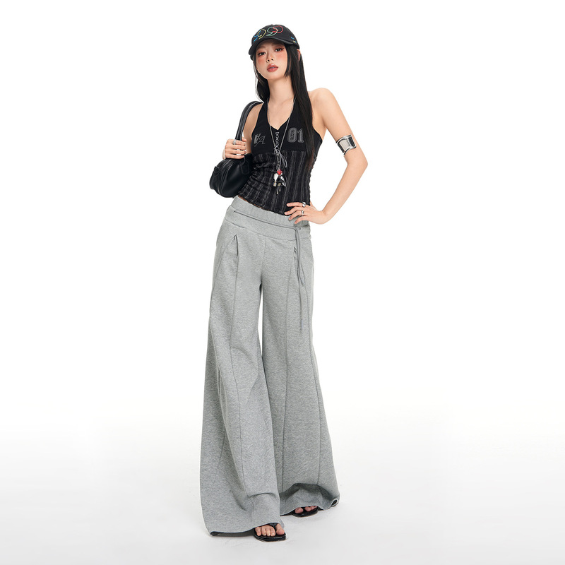 Street Style 2026 Spring New Low-Waist Drawstring Design Loose Versatile Casual Sweatpants for Women That Look Great in Photos