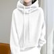 Europe and the United States cross-border pile collar lazy wind sweater women's 2025 winter new solid color loose thick sweater top tide
