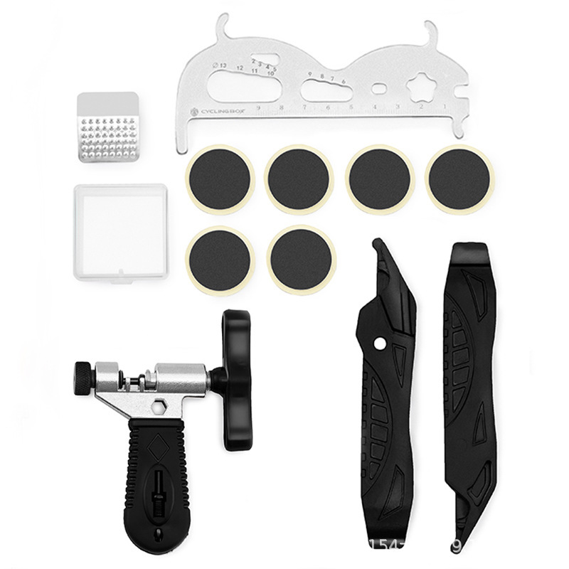 Herramienta de reparación de bicicletas eje central conjunto de combinación de llave volante conjunto de montaje y desmontaje herramienta de reparación de cadena giratoria Reparación de desmontaje de vuelo
