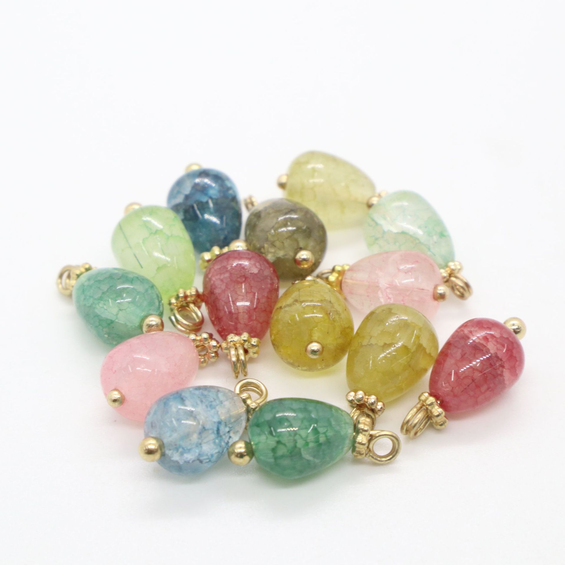 Qingjin Ruby Stone Water Drop Pendant Necklace Button Decorative Accessory Tang Suit Retro Cheongsam Button