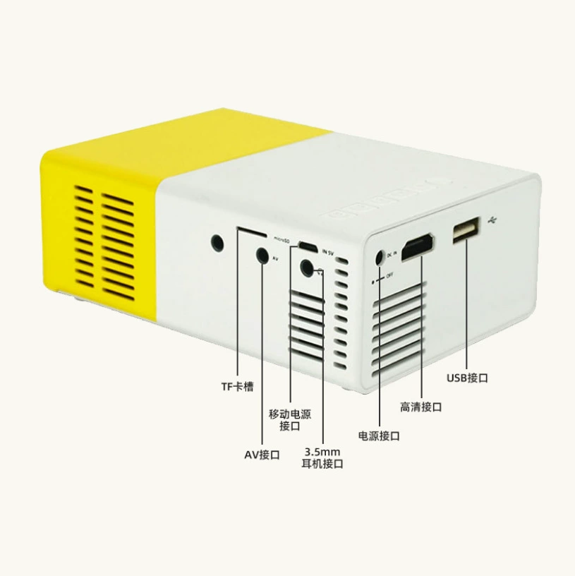 Мини-проектор (YG) YG300, портативный HD-проектор, LED, дублирование экрана 80″