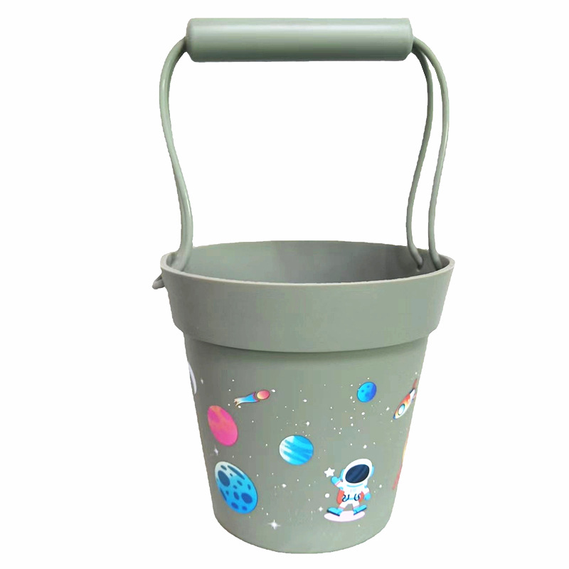 Mayorista nueve piezas de set de barril de silicona, pala de malla de silicona, combinación de playa de verano, juego de juguetes interactivos para padres e hijos