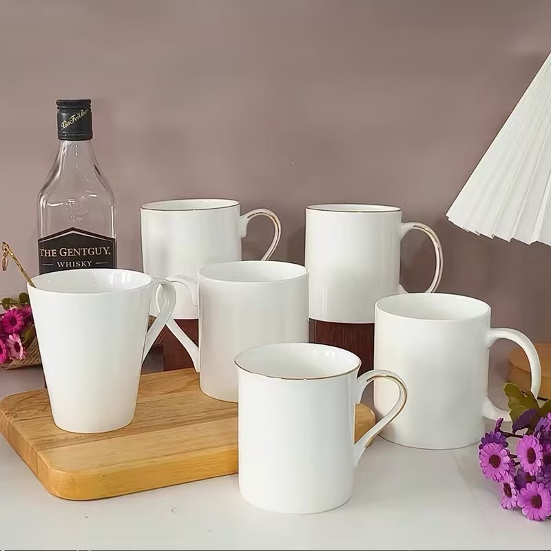 Taza de cerámica personalizada Taza de agua de transferencia térmica Taza de agua de 11oz Taza de regalo de exportación de porcelana de hueso