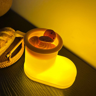 Rain boots pen holder Pat USB night light charging cute Pat silicone light home 3-speed dimming timing sleeping light