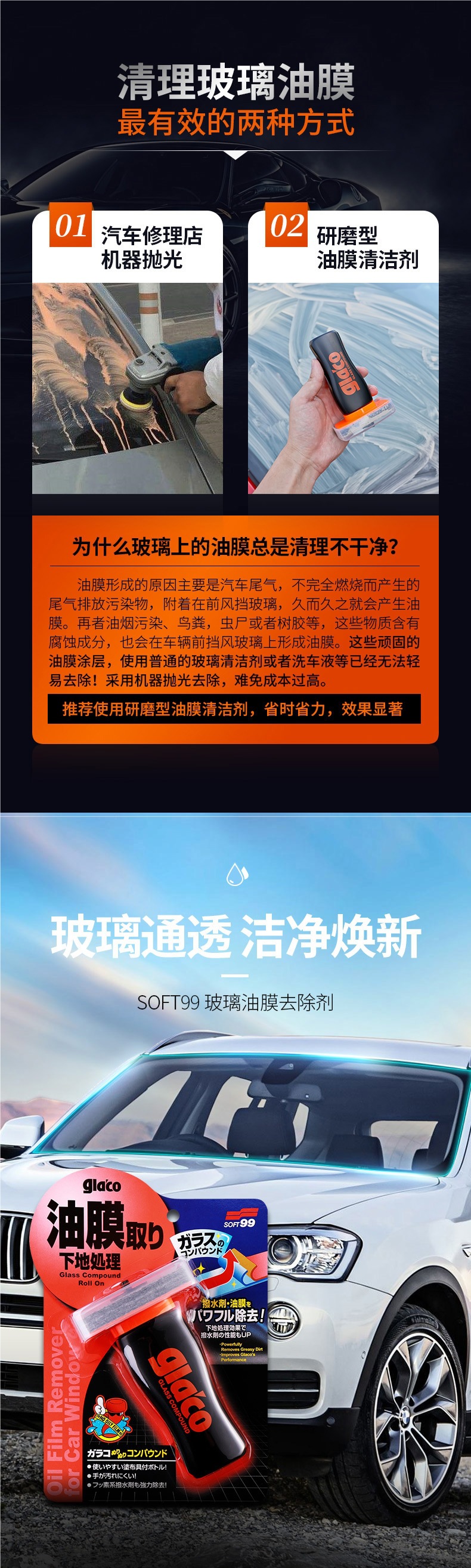 Soft99 Car Oil Film Removal Paste Glass Water Repellent Cleaner Oil Film Cleaner Powerful Car Window Oil Film Remover