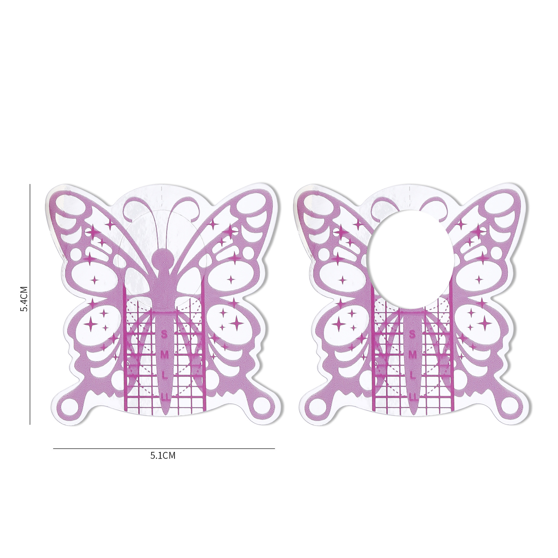 Nuevo brillante manicura púrpura mariposa titular de papel 100/500 piezas fototerapia uñas extensión uñas titular de papel especial