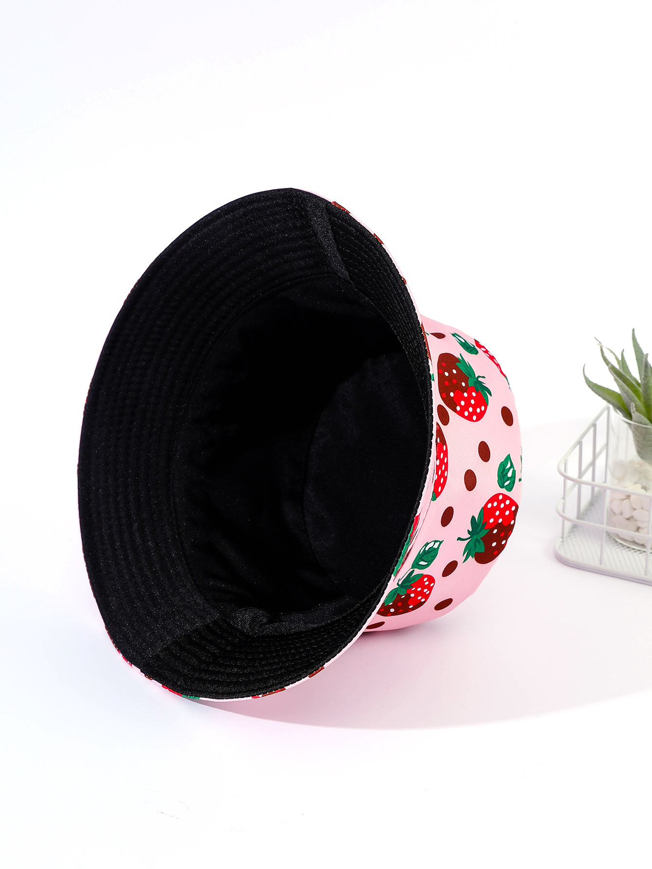 Creativo nuevo patrón de fruta sombrero de pescador europeo y americano hombres y mujeres de ocio al aire libre protección solar sombrero de doble cara