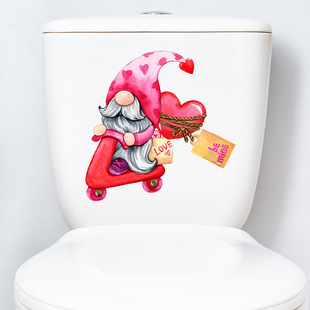 Valentine's Day toilet lid decorative stickers cute toilet stickers cartoon toilet bathroom toilet stickers wholesale