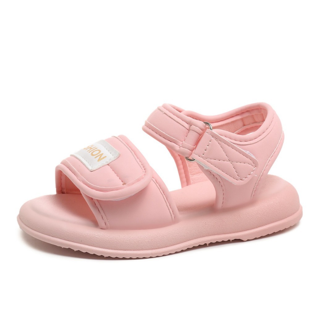 Sandalias para niños 2025 verano nuevo estilo sandalias casuales antideslizantes de suela gruesa para niñas zapatos de playa de suela blanda con punta abierta para niñas