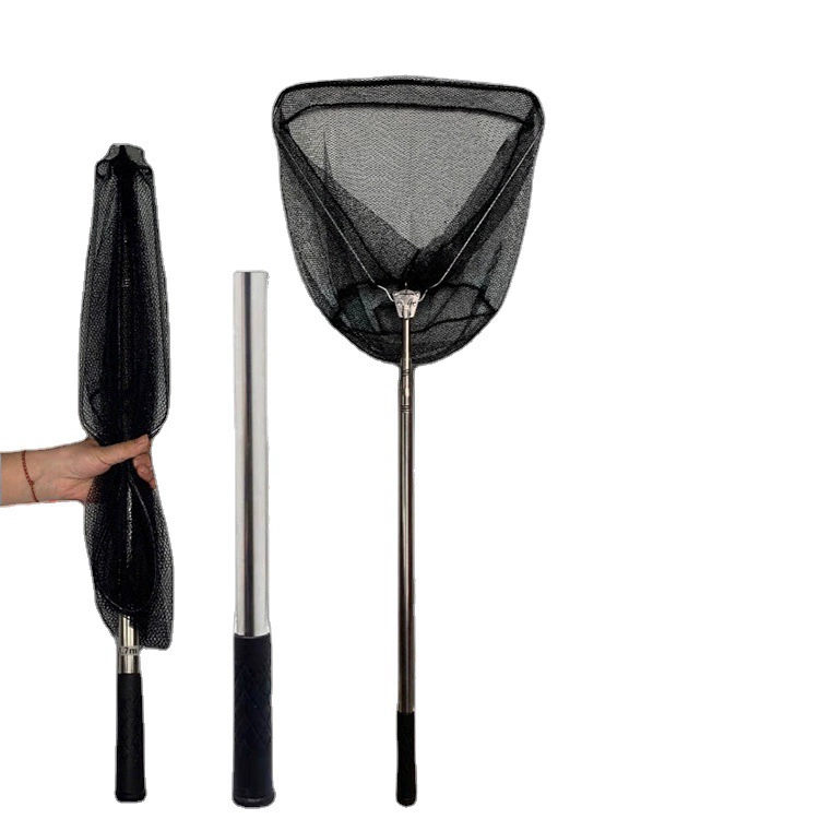 Triangle stainless steel, automatic folding fishing net with accessories
