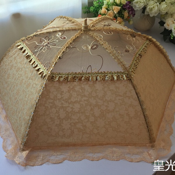High-Quality Lace Sanitary Dish Cover, Foldableable Dining Table Gauze Cover, Food Cover, Dish Cover, Large Meal Umbrella Cover