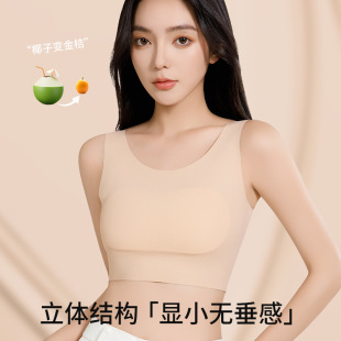 Seamless Liquid Foundation, Beautiful Back, No Rims, Push-Up Big Breasts, Breathable Vest-Style Bra, Anti-Bump Girl Underwear