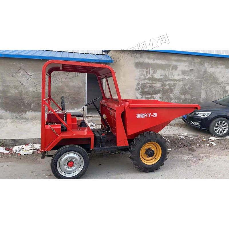 1T铁蓬工程翻斗车 柴油机液压制动卸料车 短途物料运输工具车