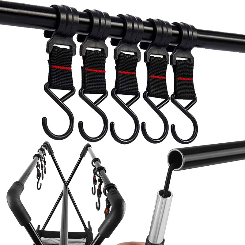 Acampar al aire libre plegable de almacenamiento de rack camping auto-conducción de viaje percha de ropa de coche Red de secado soporte de secado rack de almacenamiento