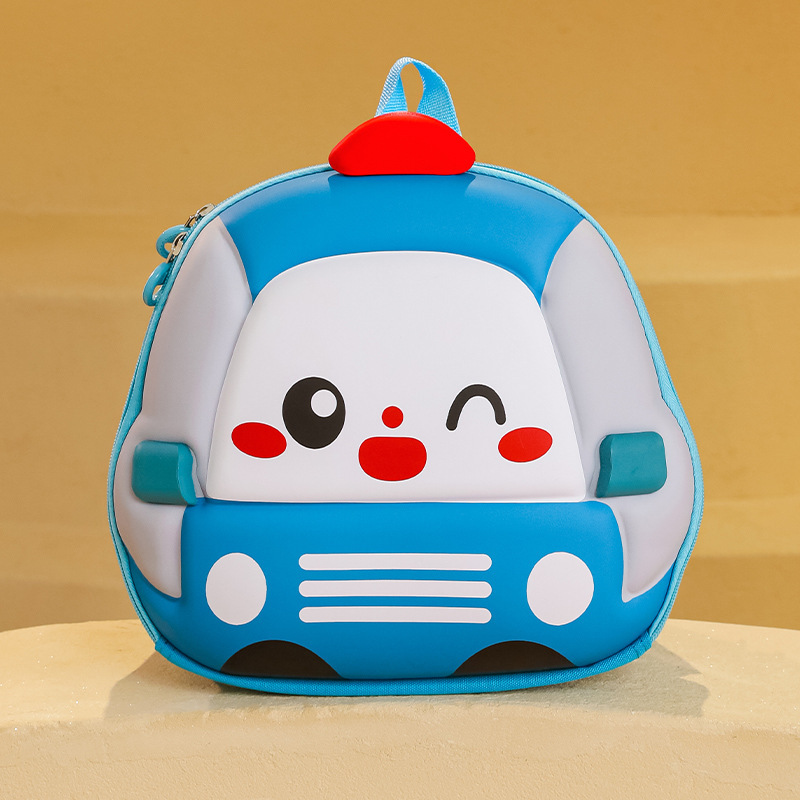 2025 verano nuevo lindo coche bolso infantil cartoon estereoscópico mochila de jardín de infantes mochila ligera