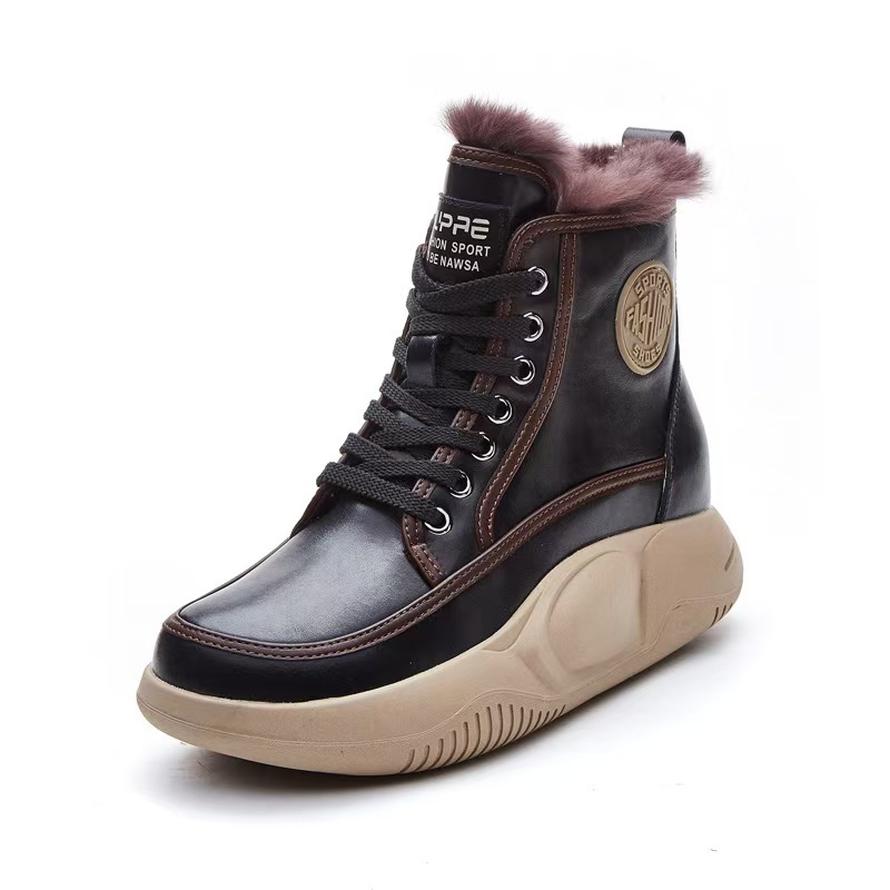2024 Winter Neue Vielseitige Echtes Leder Kaninchen Fell Schnee Stiefel Für Frauen Mit Dicken Samt Kurze Stiefel, neue Hohe_voghion.com