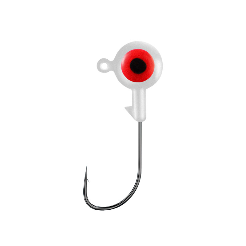 Anzuelo de pesca con cabeza de plomo para señuelos, al por mayor del fabricante, 4X reforzado, colorido, de doble ojo, antienredos, de acero al carbono