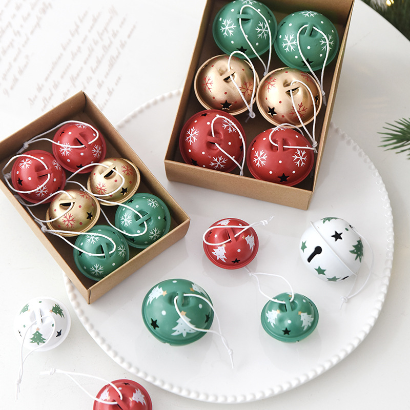 Nuchi Cross-Border New Christmas Iron Bell Christmas Tree Decoration Hanging Ornament Christmas Decoration Window Scene Decoration