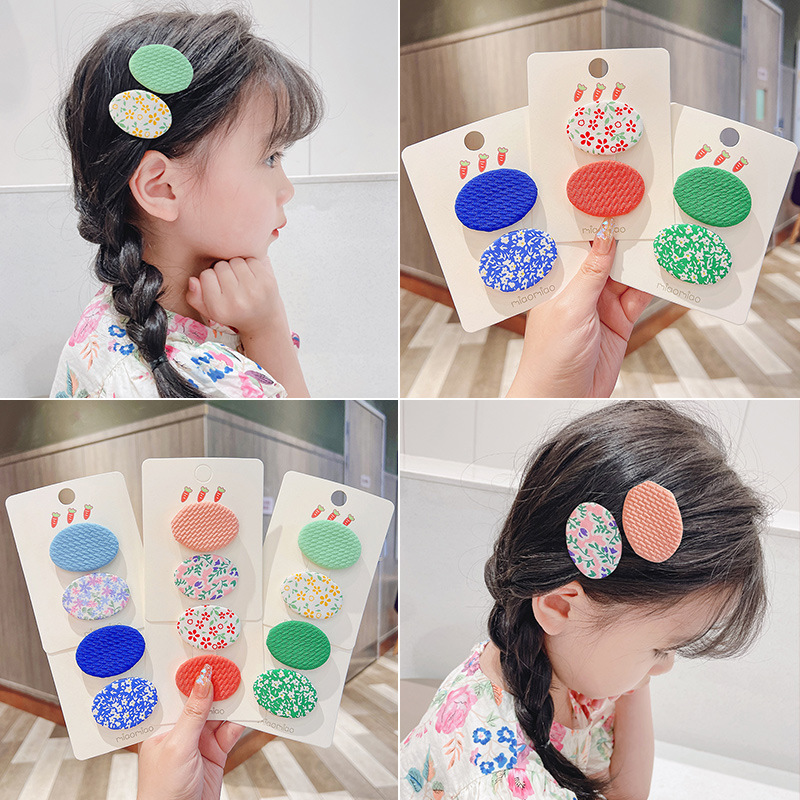 韩国秋冬儿童布艺发夹花朵BB夹发饰小女孩可爱边夹发卡女童头饰