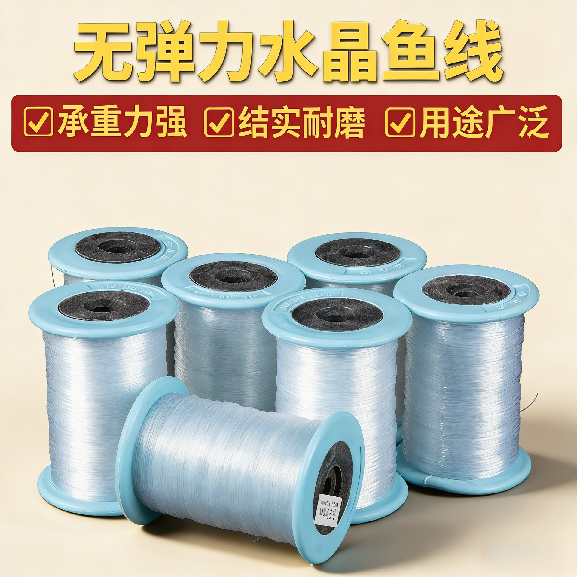 批发大卷鱼线无弹力隐形超细手工diy幼儿园鱼丝线透明水晶线串珠