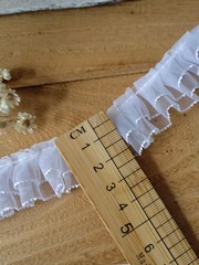 時尚刺繡蕾絲花邊白色雙層褶皺雷絲邊網紅頸鏈手機殼diy裝飾材料