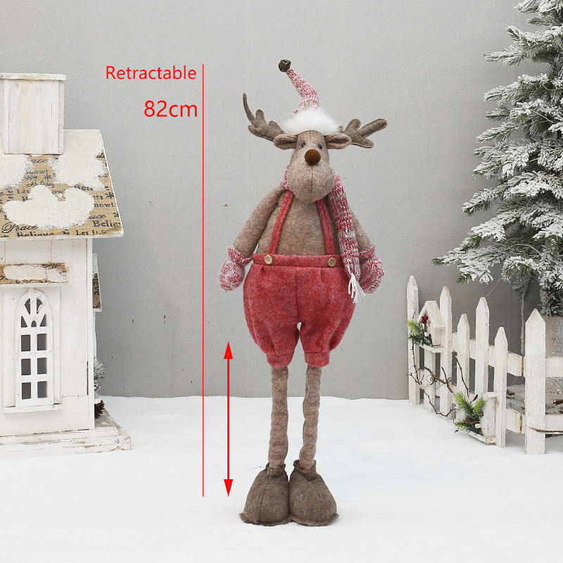 2025 新しいクリスマスギフトピンク伸縮人形老人雪だるまヘラジカ人形ホリデー人形小さなギフト|undefined
