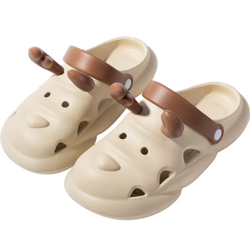Fawn Milly Summer Cute Cartoon Adult Indoor and Outdoor Soft-soled Fawn Parent-child Croc Shoes Children's Slippers Wholesale