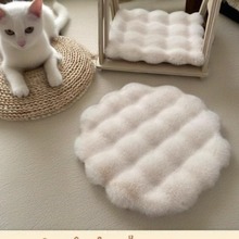 猫咪睡觉垫猫窝垫子兔毛绒圆形狗窝搭配毯子秋冬保暖坐垫宠物用品