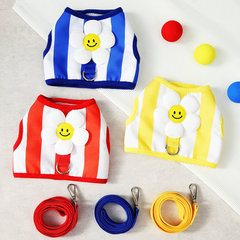 Spring and summer new pet clothes 23 sunflower chest and back can be hung with a leash, the same Teddy Pomeranian clothing for cats