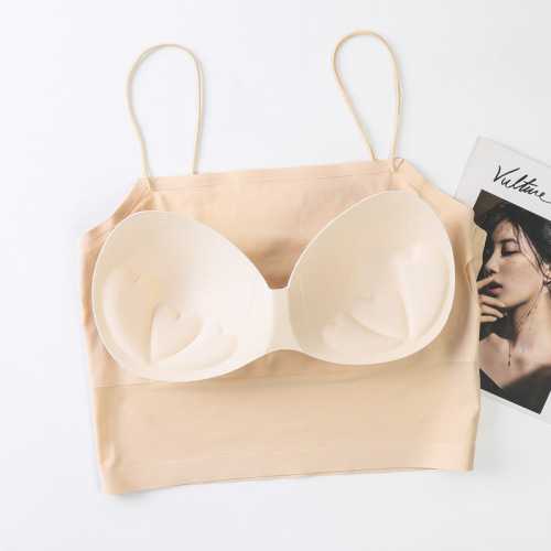 Summer new style seamless ice silk beautiful back bra suspender backless sports anti-exposure comfortable breathable women's thin style