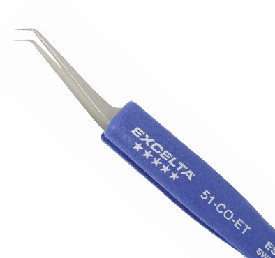 瑞士EXCELTA- 51-CO-ET - 五星4.5英寸 45°斜角精密镊子