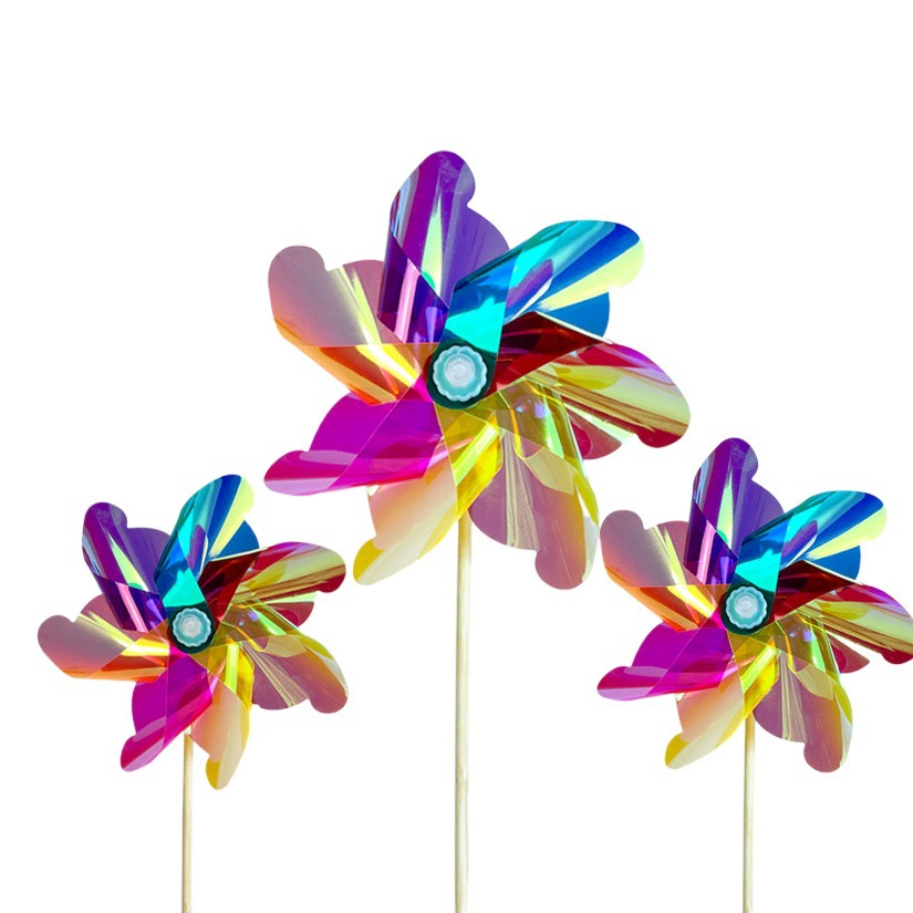 Лазерная красочная ветряная мельница Атмосфера Большая ветряная мельница Детская игрушка Маленькая ветряная мельница Фестивальный парк Детский сад Декоративный реквизит