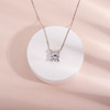 Classic fashionable pendant, advanced zirconium, necklace, chain for key bag , high-quality style, silver 925 sample