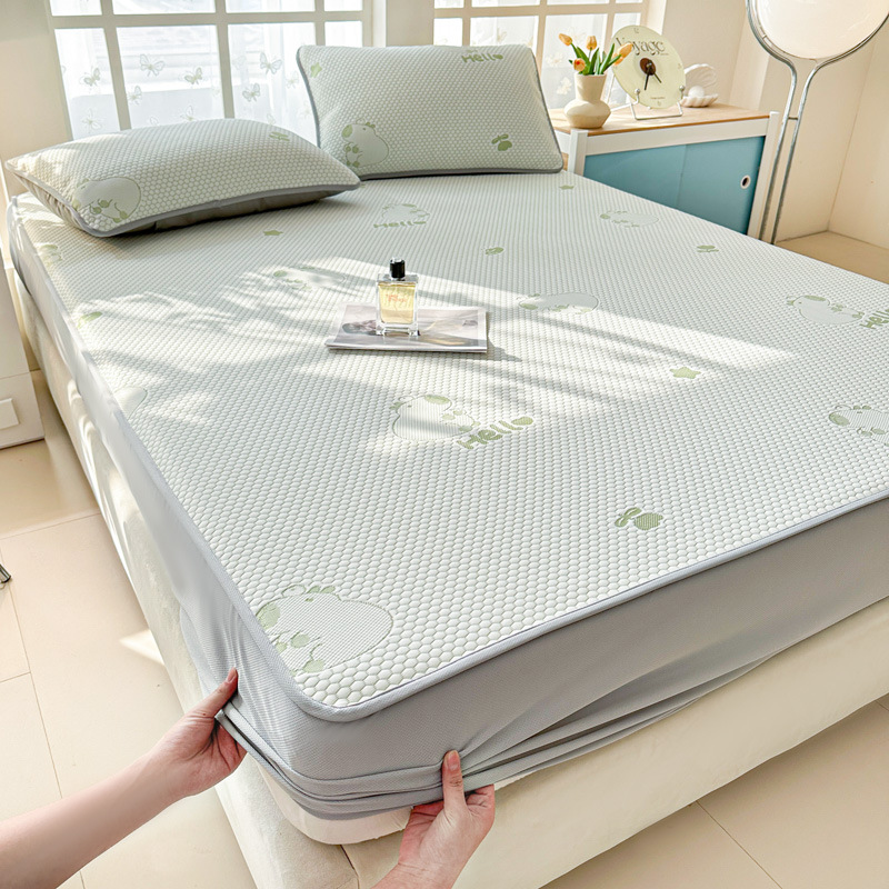 2025 nueva funda de cama Clase A funda de cama de seda de hielo funda protectora de colchón de verano de una sola pieza funda de cama de Doudou todo incluido de verano