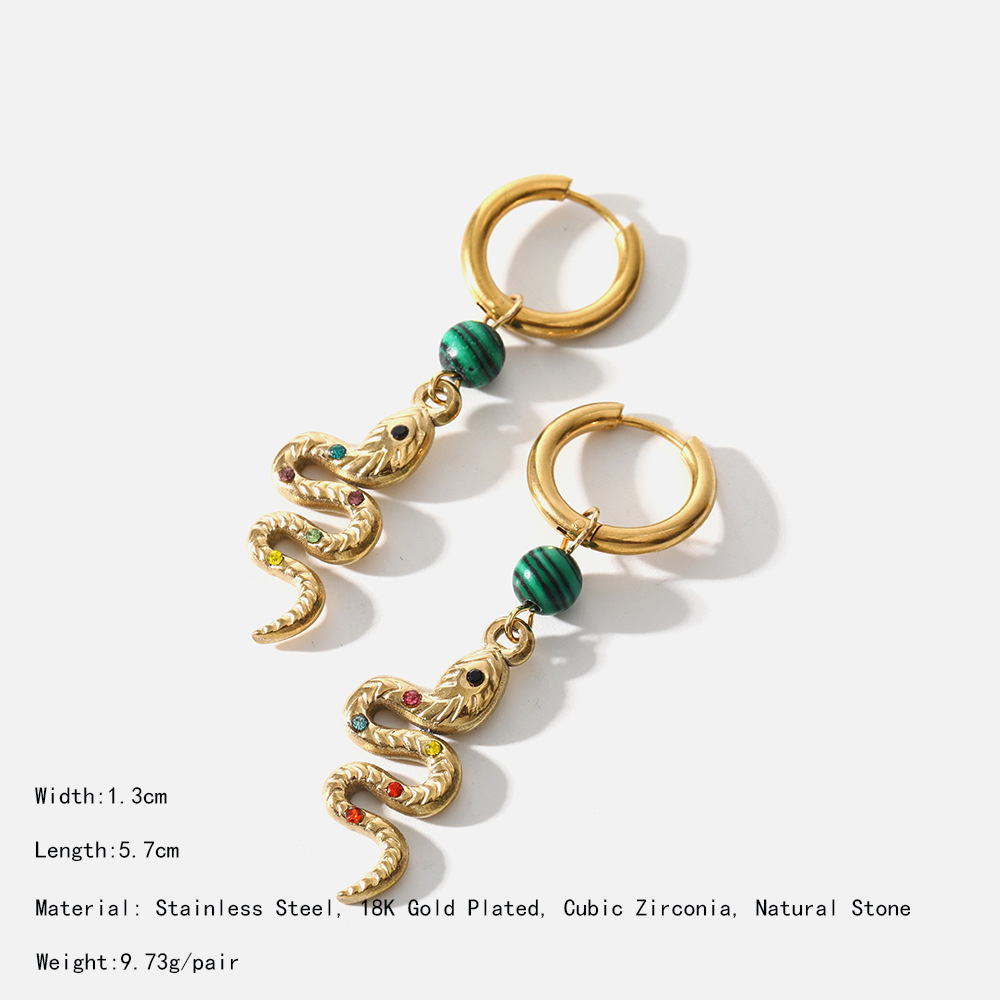 1 Pair Fashion Geometric Stainless Steel Plating Zircon Necklace_colorza_4