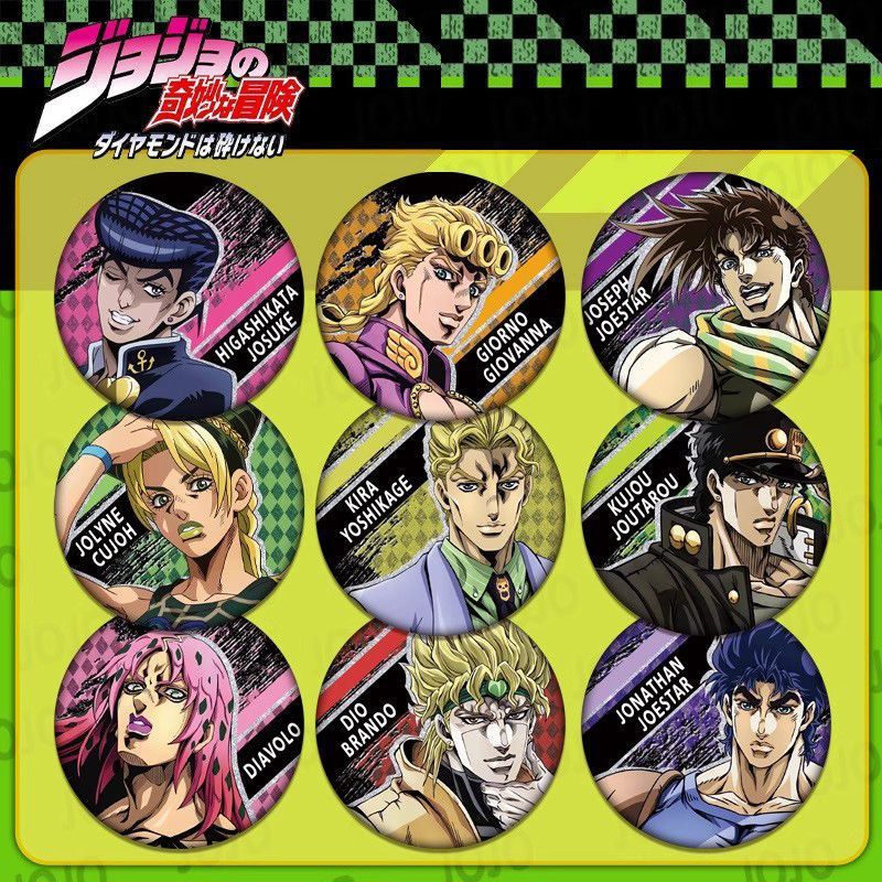 ジョジョの奇妙な冒険 アニメバッジ 空条承太郎 ジョルノ・ジョセフ ジョルノ・ジョセフ|undefined
