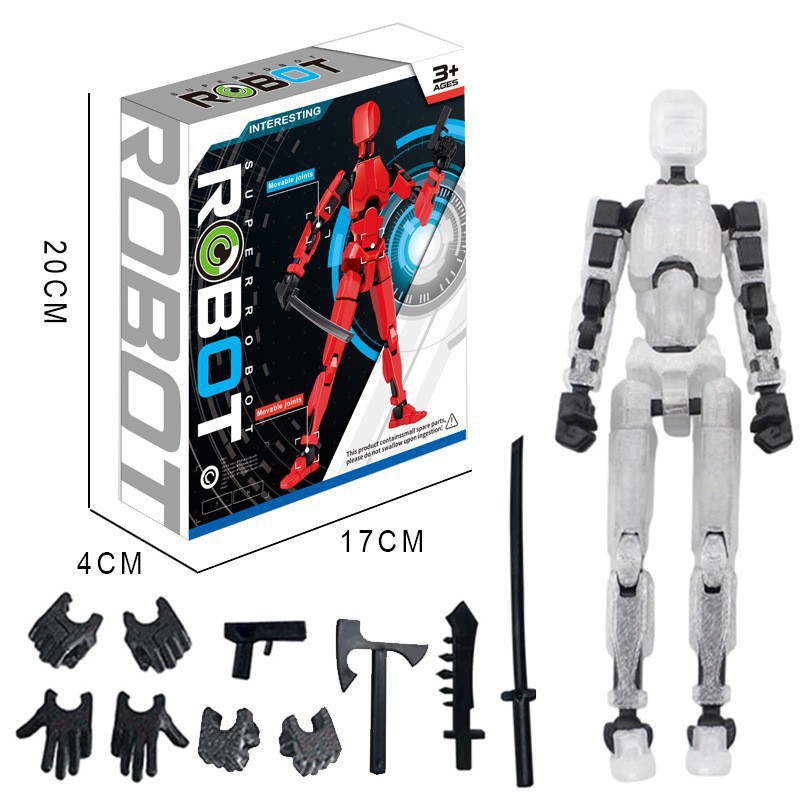 Muñeca de la suerte en caja 13 articulación móvil muñeca de monitoreo de impresión 3D juguete de bloques de construcción muñeca maniquí de tercera generación DIY