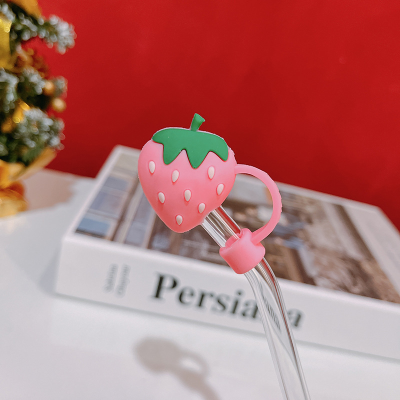 20g Weight Straw Decorative Cap Kitchen and drinking utensils 1 Piece Quantity Daily Occasion Silica Gel Material Christmas Festival Santa Claus, Fruit Pattern Cute Style Christmas Cute Santa Claus Fruit Silica Gel Straw Decorative Cap 1 Piece 12