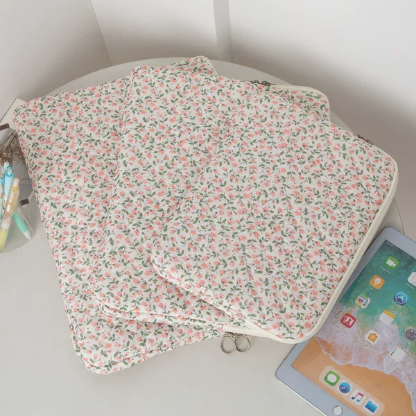 Computer Bag Korean New Style Inner Bag Fashionable iPad Flat Bag Fresh Floral Quilted Laptop Storage Bag
