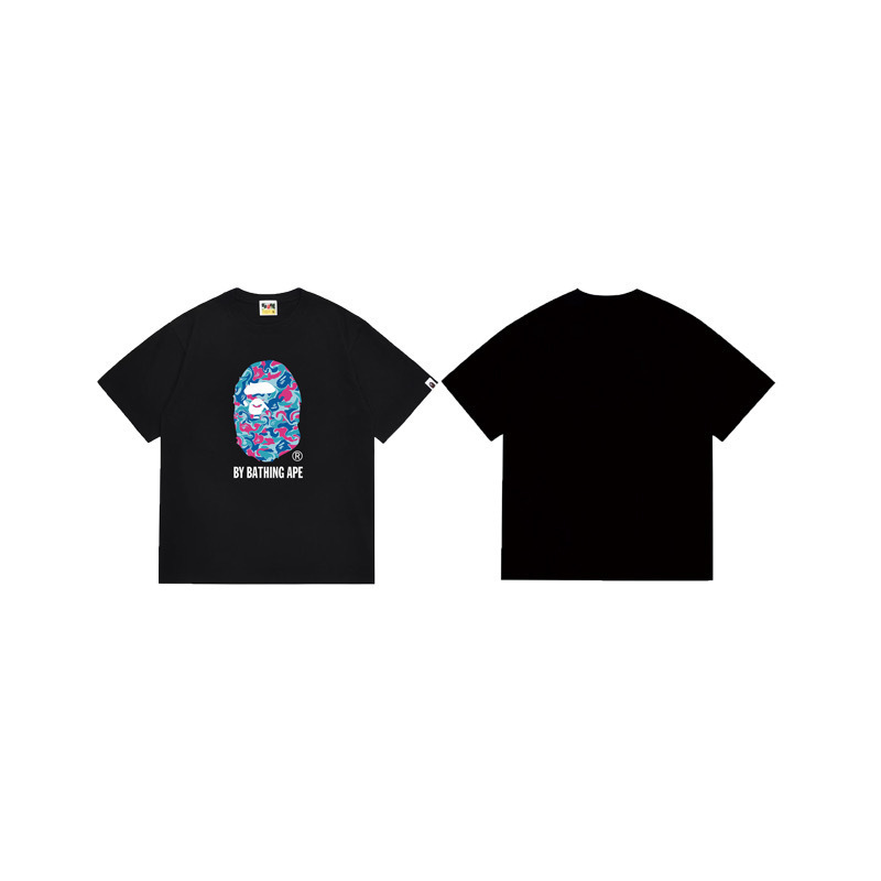 Bape T-shirt Multi Camo Ape Head Black