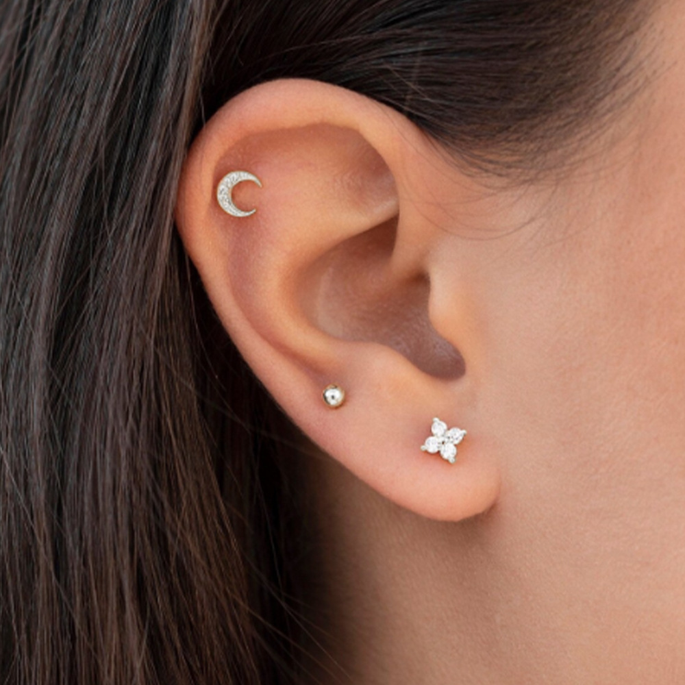 1 Set Simple Style Star Butterfly Plating Sterling Silver Ear Studs display picture 14