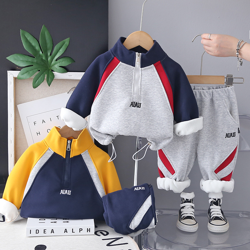 Boys' Fleece Zip-Up Sweatshirt Two-Piece Set