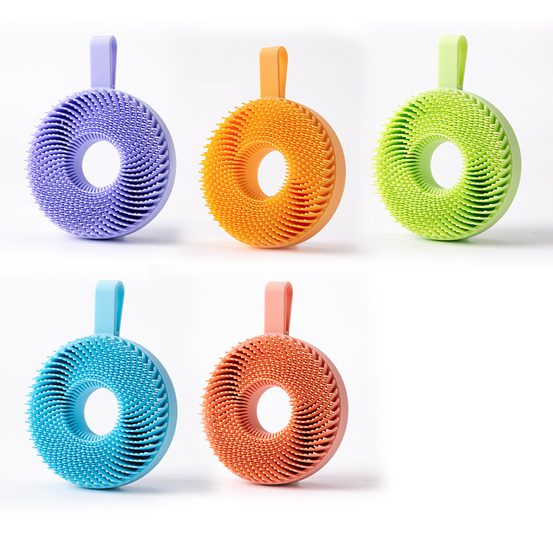 Cepillo de baño de silicona, cepillo de ducha de gel de silicona, cepillo de ducha de espalda, cepillo de limpieza de baño, cepillo de lavado de cabello de doble cara, masaje antiprurito