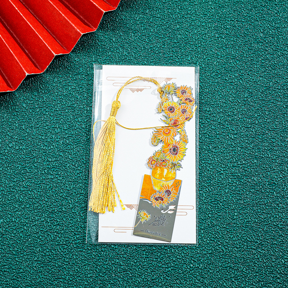 12g Weight Bookmark Stationery Type 1 Piece Quantity School, Graduation Occasion Metal Material Oil Painting Pattern Retro Style 1 Piece Oil Painting School Graduation Metal Retro Bookmark 3
