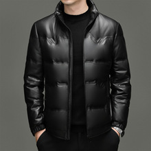 2025男士新款冬季加厚真皮皮衣羽绒服外套高品质保暖时尚潮流男装