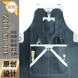 加长PU软皮防水防污围裙园艺师理发师专用印制logo印字工作服批发
