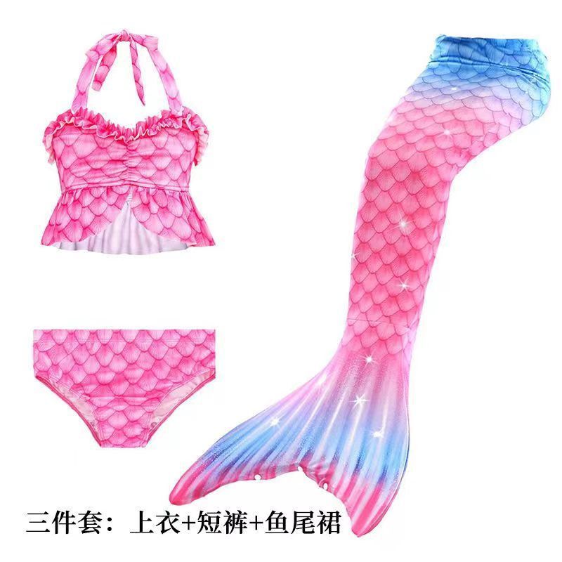 Niños sirena de cola set femenino de verano bebé trajes de baño niña pequeña falda de princesa 2023 nuevo