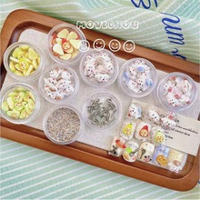 韩风梨子饼干奶油小狗奶呼呼勺子餐具系列美甲饰品蜡笔碎水磨石粉