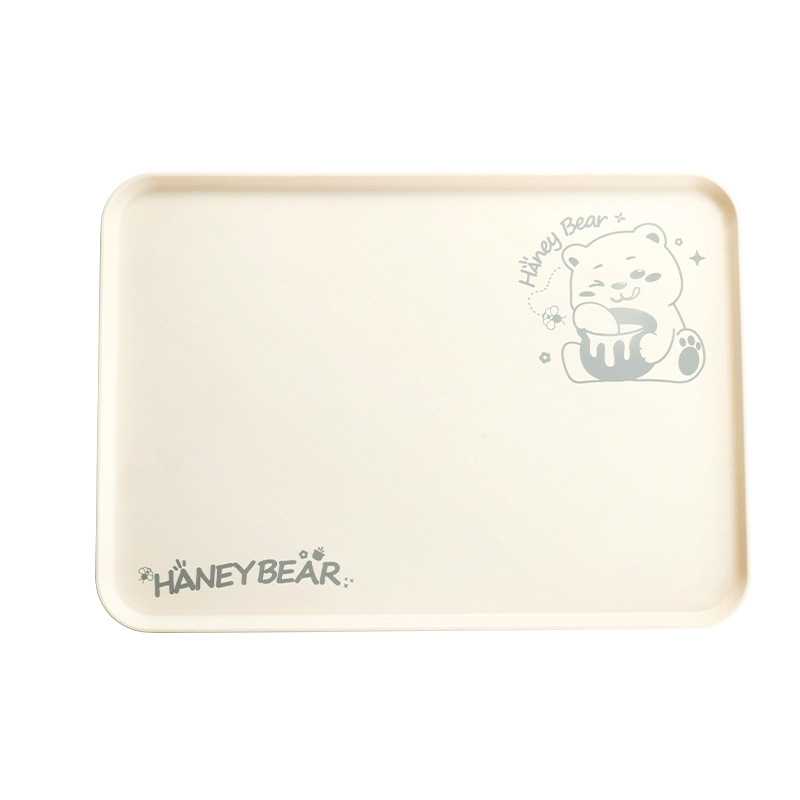 クリームスタイル大型トレイ家庭用長方形ティーカップウォーターカップティートレイ食品グレード幼稚園パンスナックプレート|undefined