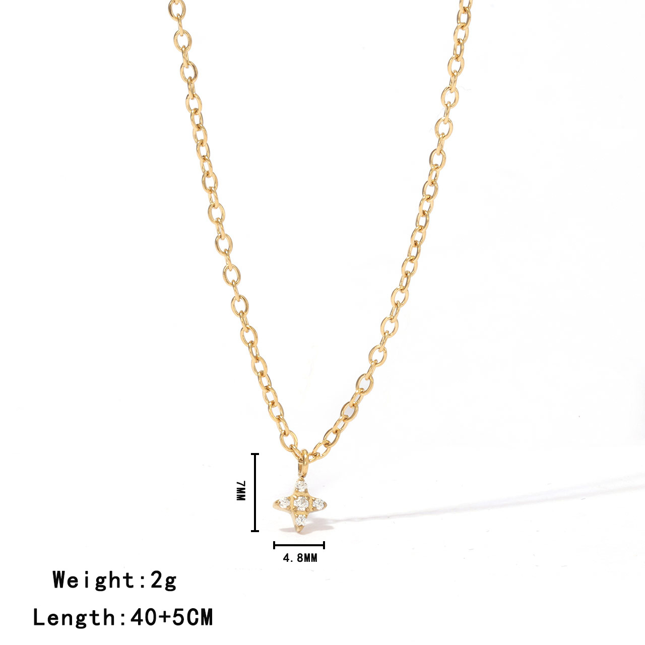 Pendant Zircon Inlaid Four-Leaf Clover Necklace For Women Classic Design Guide Star Exquisite Versatile Collarbone Chain_voghion.com